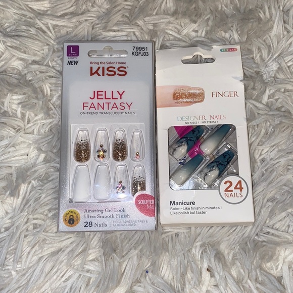 Kiss Other - Designer/ Gel Nails Lot Of Two
